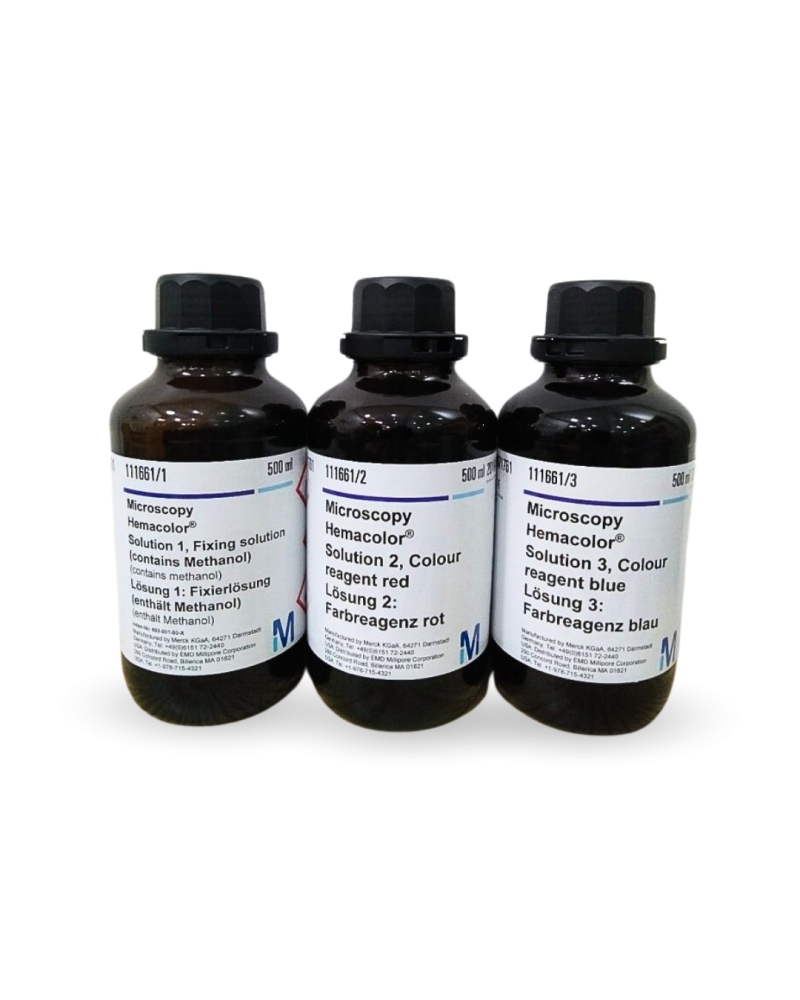 Kit hémacolor, solution n° 2 - réactif de coloration rouge