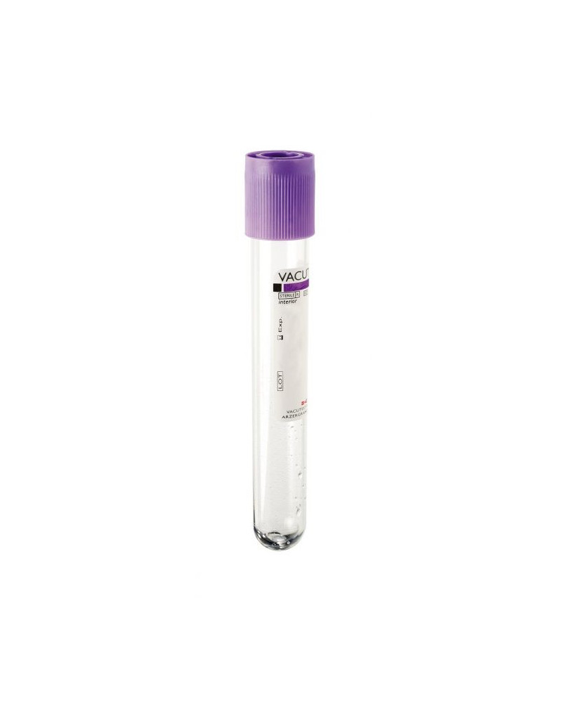 Tube de prélèvement sous vide vacutest en p.e.t 9ml/10ml EDTA K2 stérile