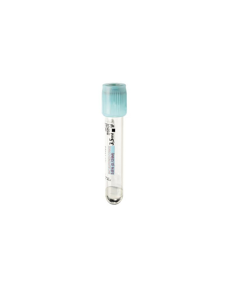 Tube de prélèvement sous vide vacutest en p.e.t 3.15ml/5ml CITRATE COAG.3.2% stérile