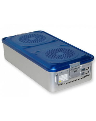 Conteneur en aluminium, couvercle bleu