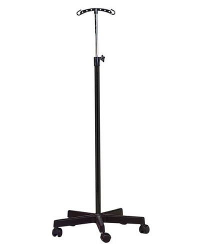 Pied à sérum noir, tige aluminium