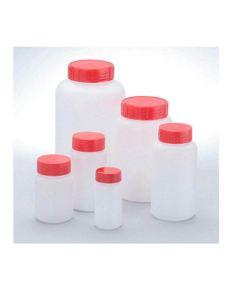 Flacons à large ouverture 500ml, bouchés, cape à vis jointée