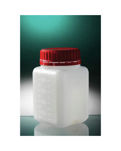 Flacons à large ouverture 500ml, bouchés/ionisés, simple fermeture