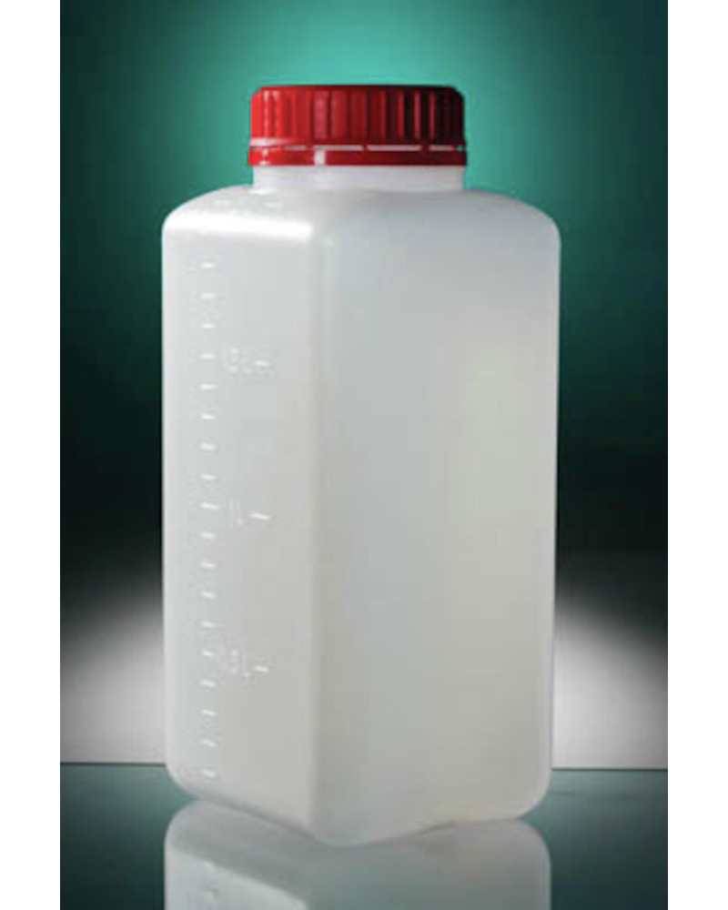 Flacon 2L carré double fermeture ionisé-Large ouverture