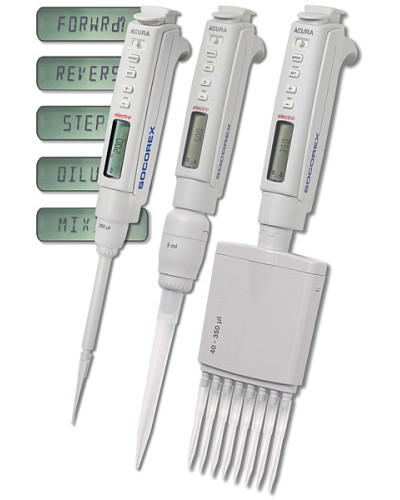 Micropipette acura electro socorex 925 monocanal: 0,5 - 10µl