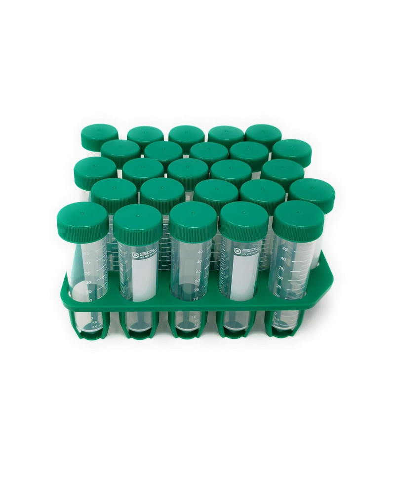 Tubes à centrifuger 50 ml, avec jupe, ionisés, racks de 25 pièces