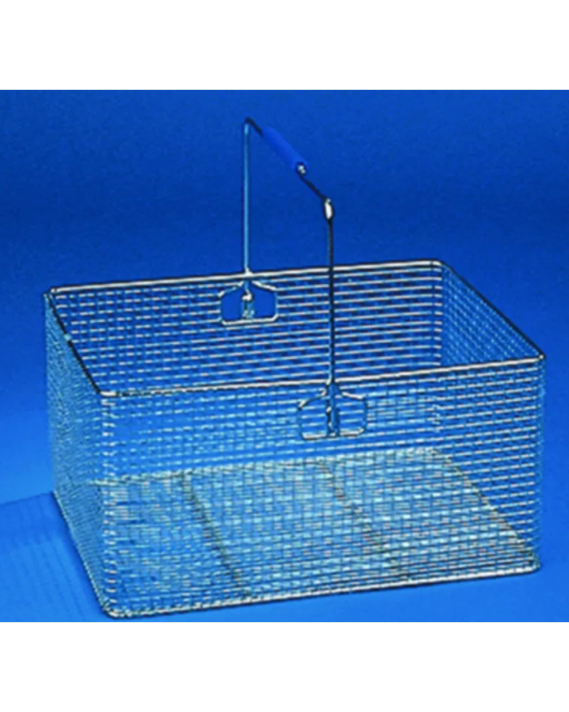 Paniers en fil d'acier inox avec anse, carrées, Dia 140mm