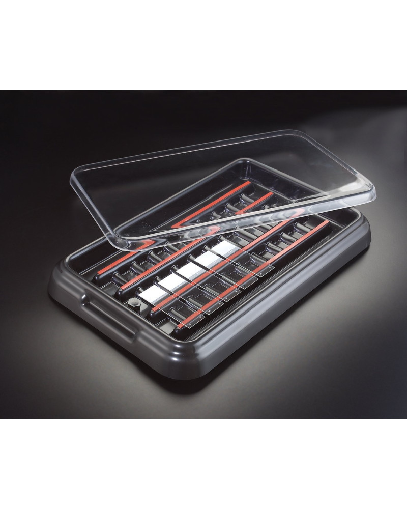 Staintray systeme base noir couvercle transparent 20 Lames Staintray systeme base noir couvercle transparent 20 Lames