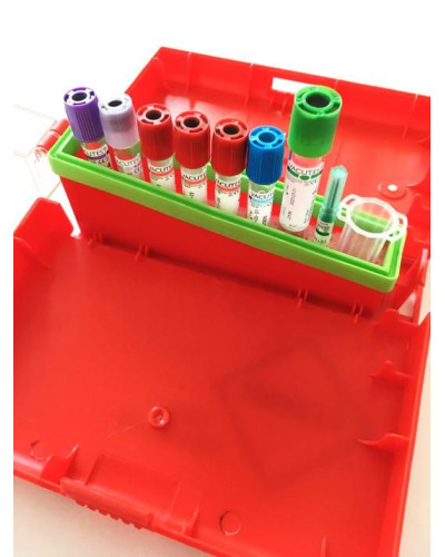 Coffret avec portoir mobile pour tubes 5-7 ml