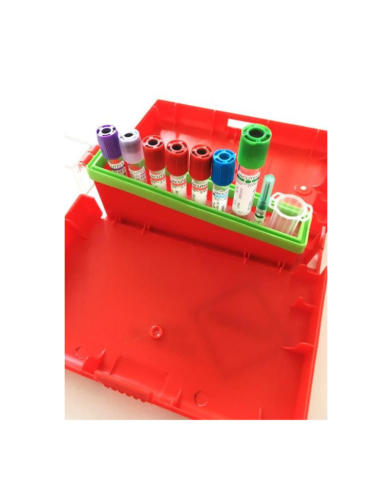 Coffret avec portoir mobile pour tubes 5-7 ml