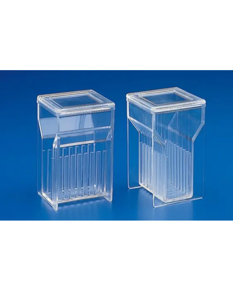 Cuve à coloration type hellendahl en verre