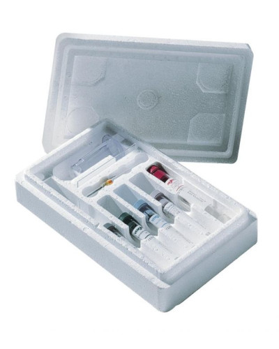 Boîte de transport et d'expédition en polystyrène pour tubes, flacons et lames