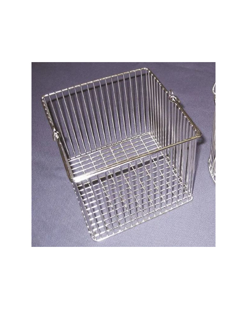 Paniers en fil d'acier inox avec anse, carrées, diamètre 200 mm