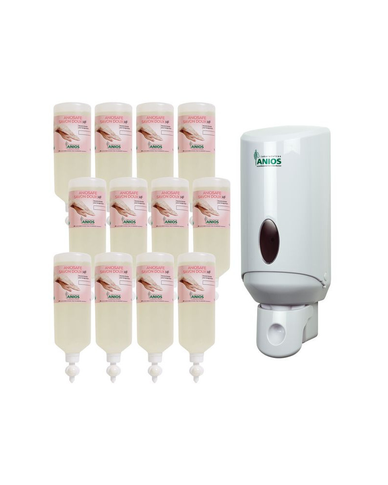 Distributeur mural en ABS blanc pour flacon Airless de 1L