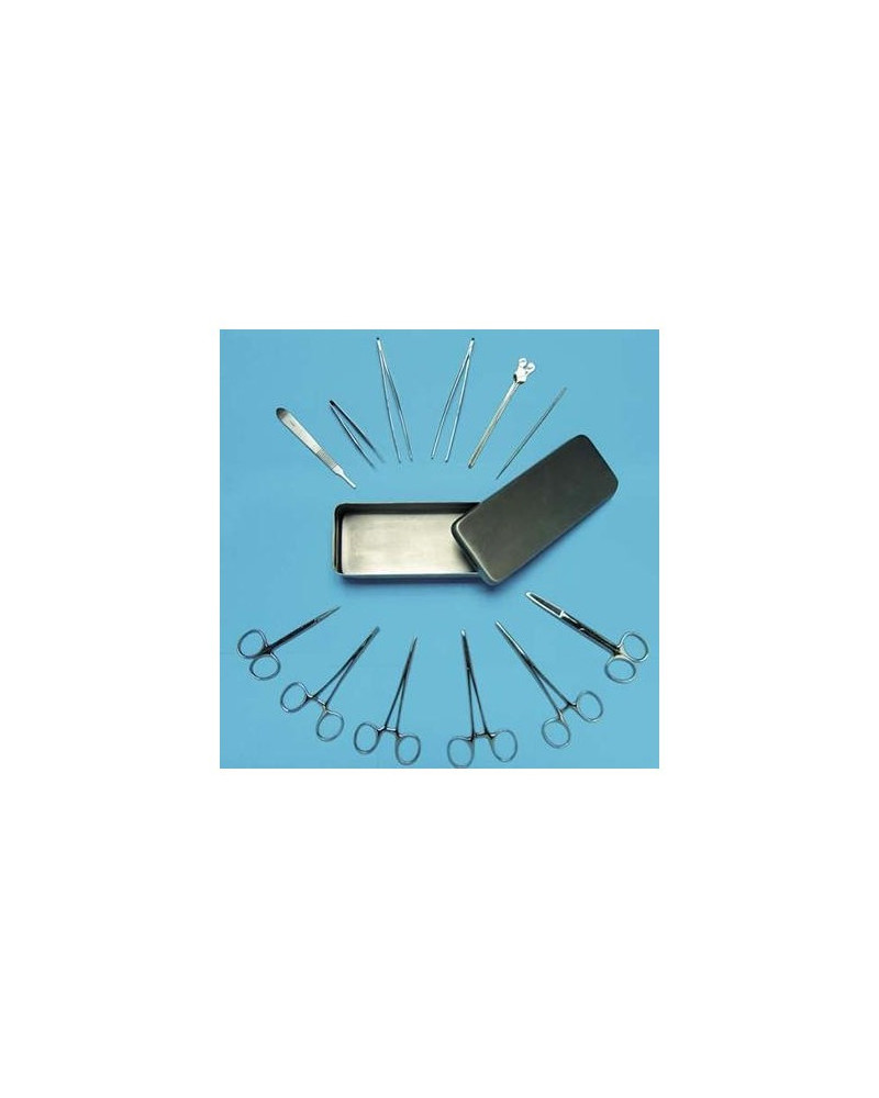 Boîte de petite chirurgie, en inox, 13 instruments