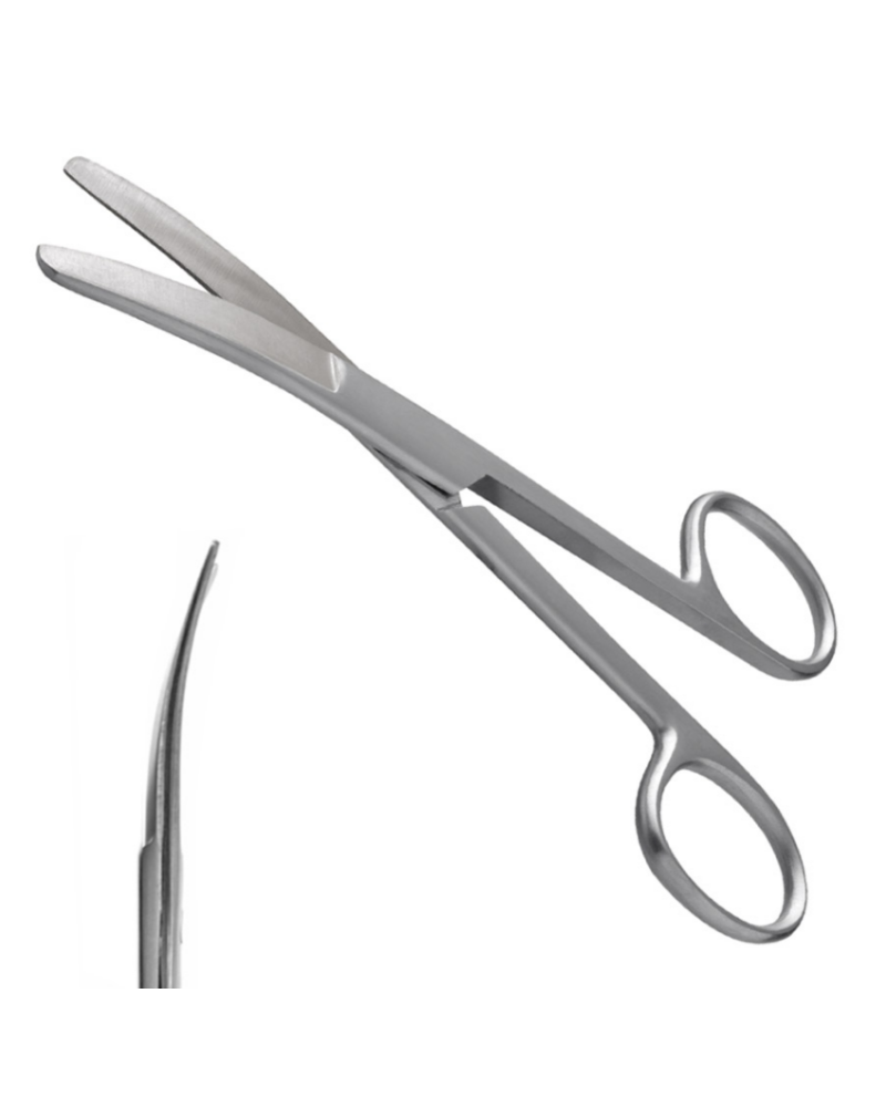 Ciseaux mousses (2 bouts mousse), courbes, 14 cm