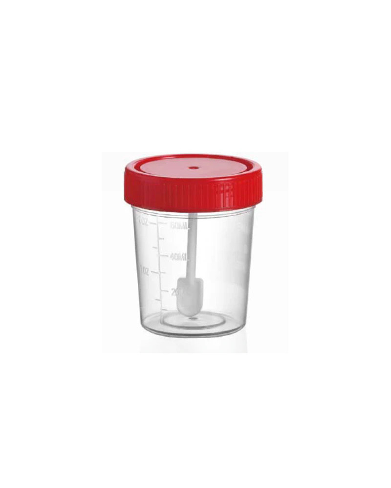 Pots pour coprologie ceb 150 ml - 60 x 70 mm - rouge