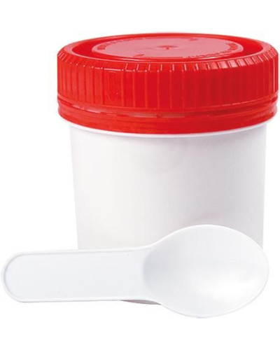 Pots pour coprologie ceb 150 ml - 60 x 70 mm - rouge