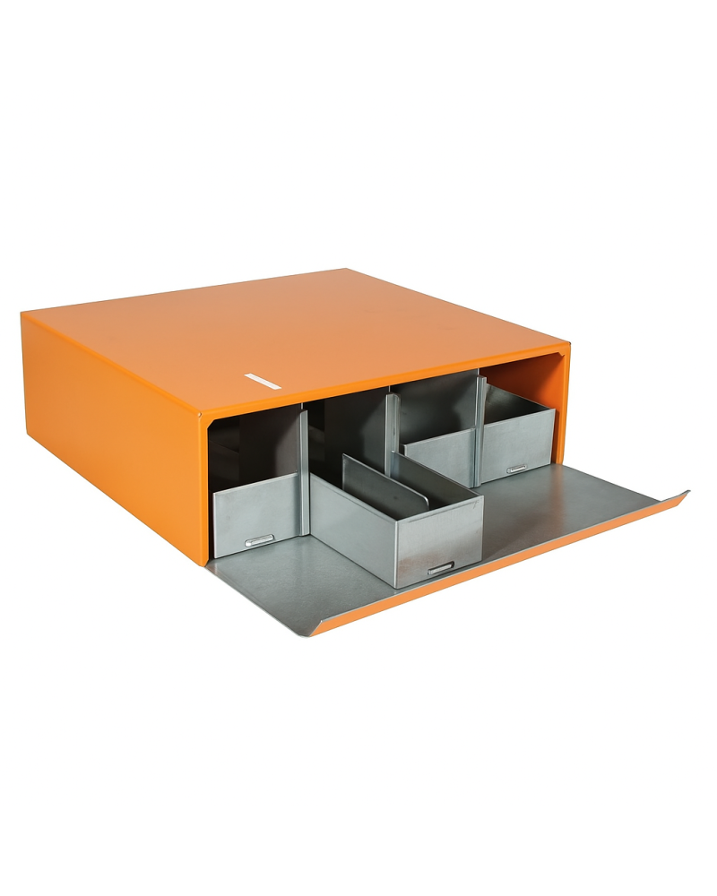 Carton verni orange, Pré-monté