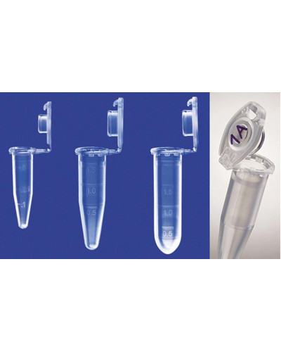 Microtubes STANDARDS, avec cape attenante, 0,5 ml