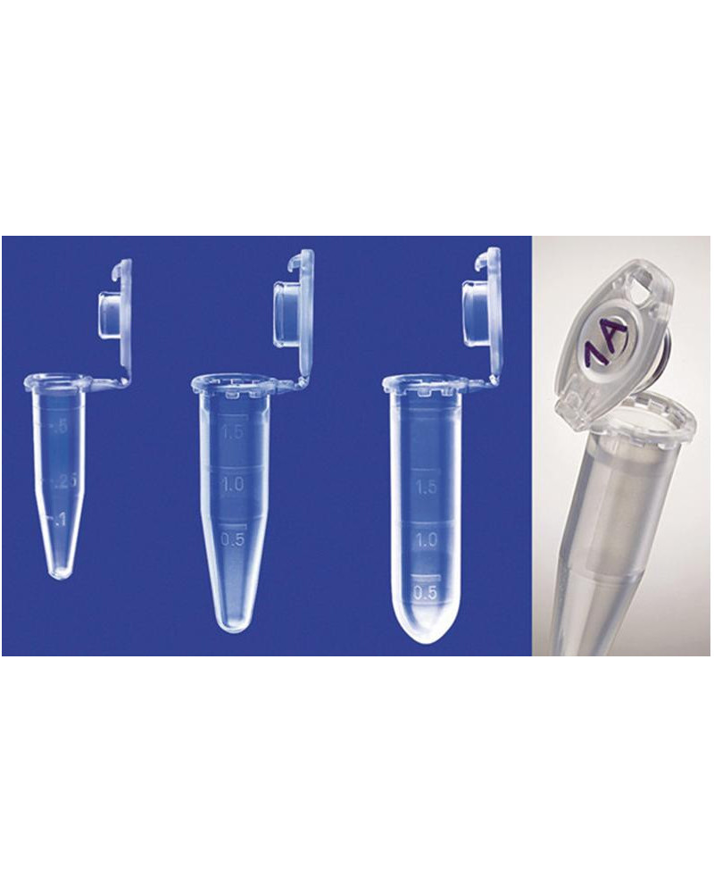 Microtubes STANDARDS, avec cape attenante, 0,5 ml