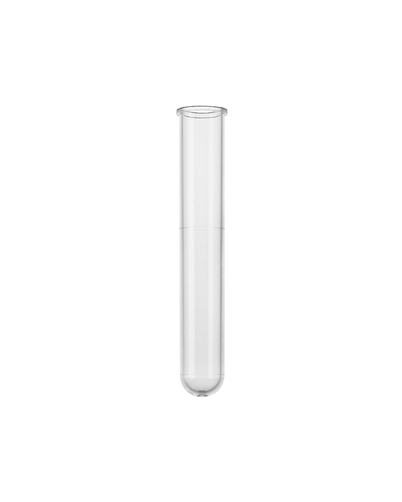 Tube 3ml en polystyrène fond rond, bord droit, 11,5 x 55 mm