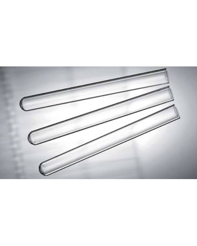 Tubes en verre sodocalcique, fond rond, bord droit, 24 ml