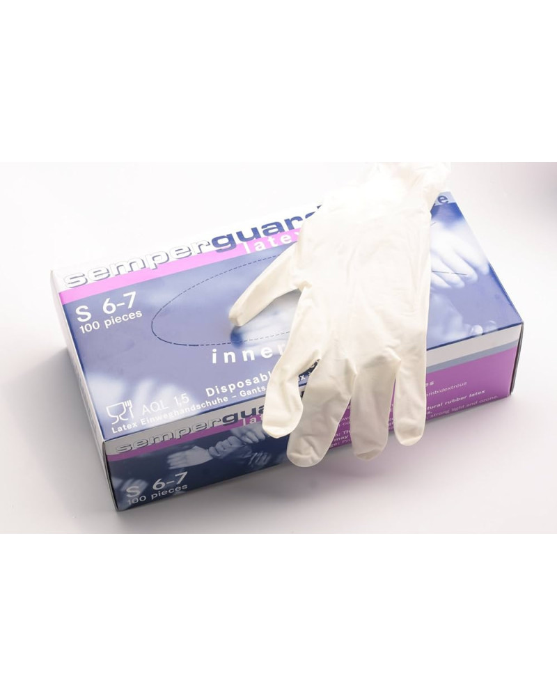 Gant SEMPERGUARD, Latex poudrés, moyen 7 - 7,5 Gant SEMPERGUARD, Latex poudrés, moyen 7 - 7,5