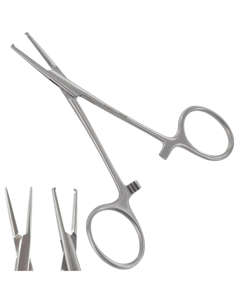 Pince de halstead, droite avec griffe, 10 cm