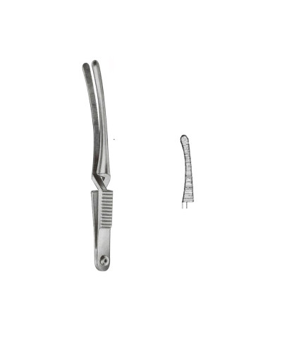 Pince clamp bulldog de JOHN HOPKINS, courbe, 7 cm