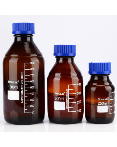 Flacons en verre borosilicate, verre brun, 250ml