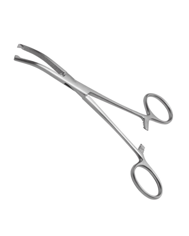 Pince de kocher avec griffes , courbe, 14 cm