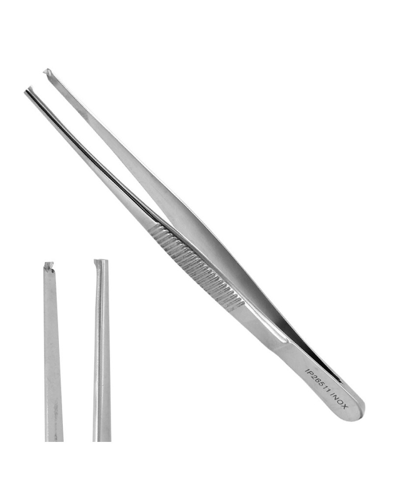 Pince à disséquer fine, avec griffe, 30 cm