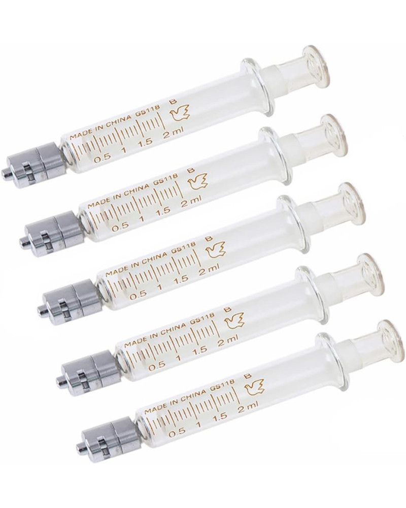 Seringues en verre, Luer lock centré, 2 ml