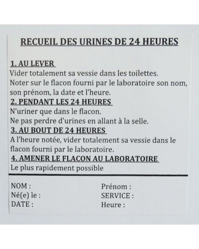 Etiquettes «mode d'emploi» pour compte d'addis