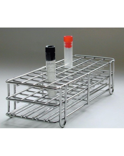 Portoirs en fil d'acier inox pour tubes, Dia: 13 mm, 4 x 12   48 trous