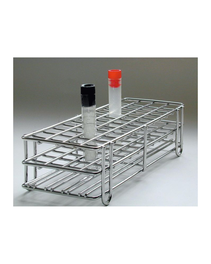 Portoirs en fil d'acier inox pour tubes, Dia: 13 mm, 4 x 12   48 trous