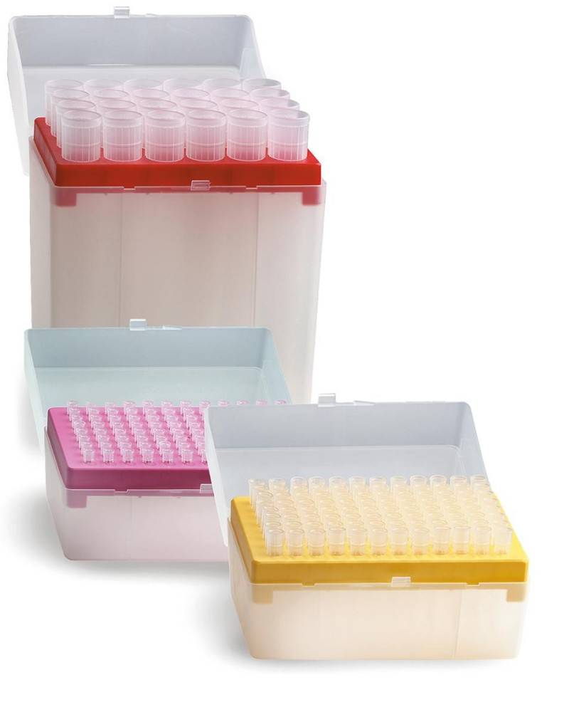 Cônes finntip en rack: 0,5 - 250µl, longueur 52, stériles