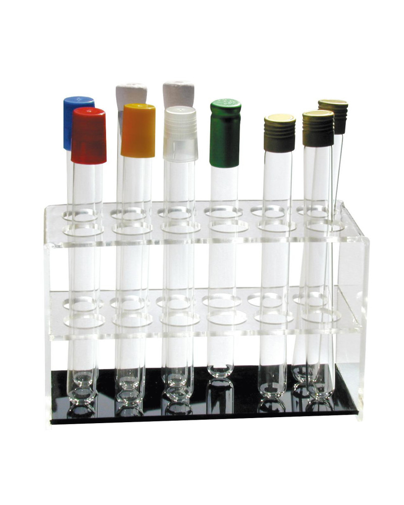 Portoirs en altuglass, pour tubes Dia:13mm, 2 x 6  12 trous