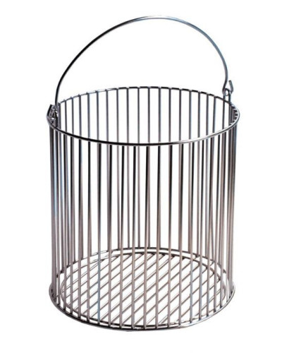 Paniers en fil d'acier inox avec anse, ronds, Dia 140mm
