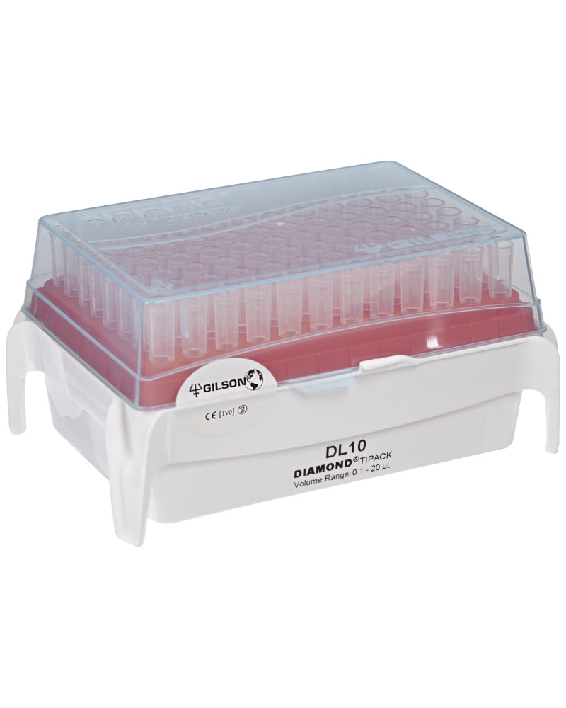 Cônes diamond en rack: 0,2 - 10µl, longueur 31