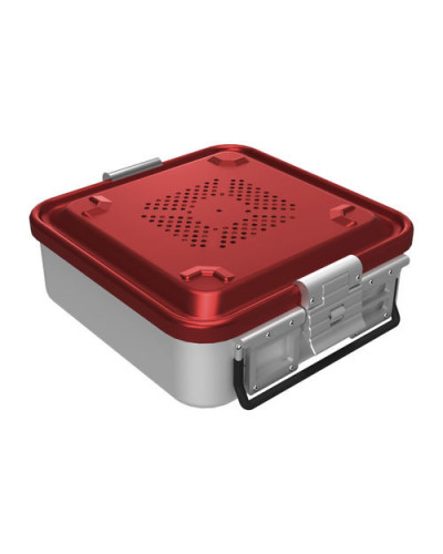 Conteneur en aluminium, couvercle rouge