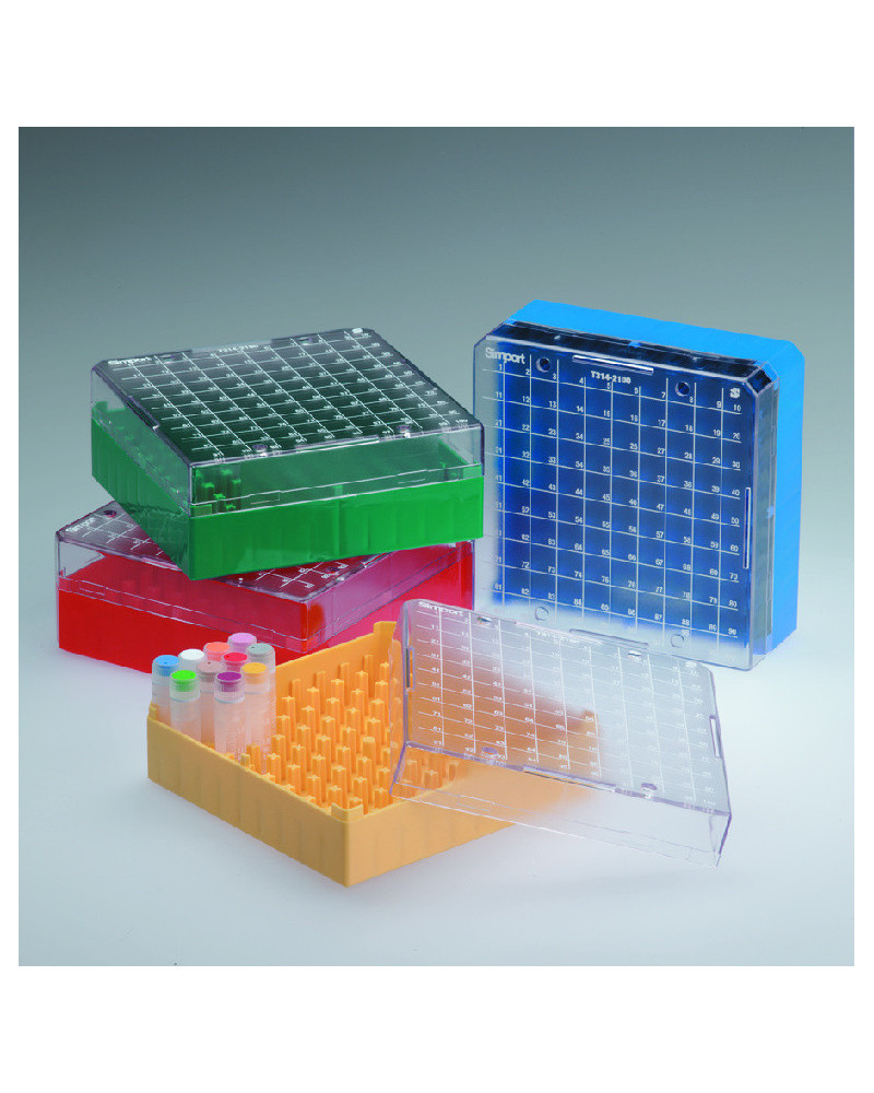 Coffret avec portoir mobile pour tubes 5-7-10 ml