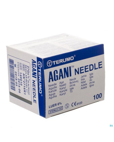Aiguille NEOLUS TERUMO à usage unique, 40 x 0,7 mm - 22 g