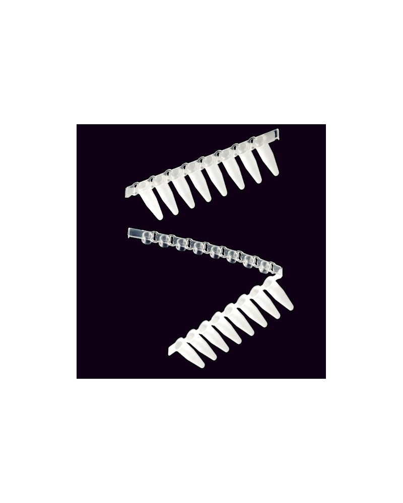 Barrette  8 capes tube pcr 0.2ml-sac de 125