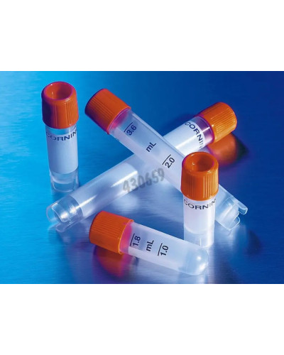 Cryovials 4,5 ml, bouchon o-ring coiffant fond rond avec jupe