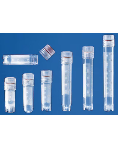 Cryovials 4,5 ml, bouchon o-ring coiffant fond rond avec jupe