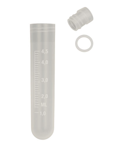 Cryovials 4.5 ml, Bouchon o-ring rentrant, fond rond sans jupe
