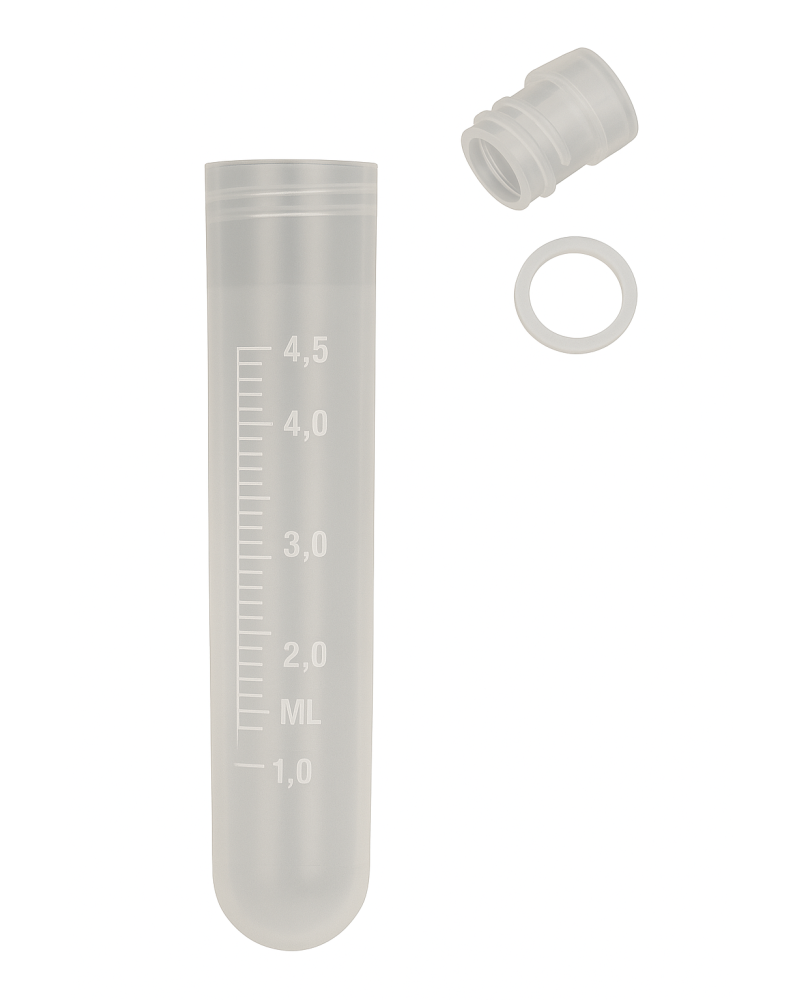 Cryovials 4.5 ml, Bouchon o-ring rentrant, fond rond sans jupe Cryovials 4.5 ml, Bouchon o-ring rentrant, fond rond sans jupe