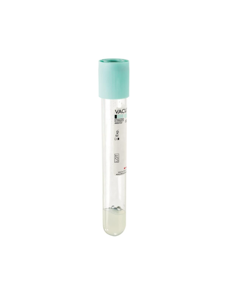 Tube sous vide en P.E.T. vacutest 8ML/10ML HEPARINE LITHIUM+GEL stérile